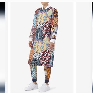 Fila Patchwork Print puffer Jacket NWT M Cabincore‎ cold weather layers Boho